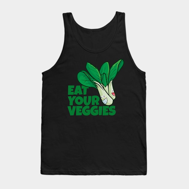 Eat Your Veggies - Mustard Version Tank Top by Jocularity Art